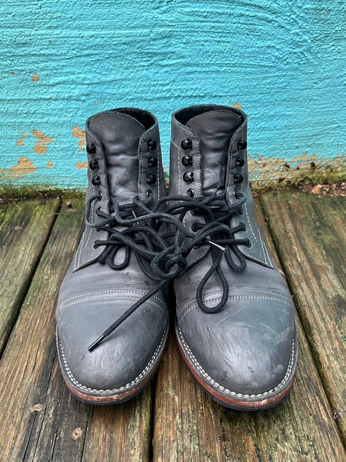 Photo by leviathan on April 5, 2024 of the Blkbrd Shoemaker Luchador Service Boot in Unknown Leather.