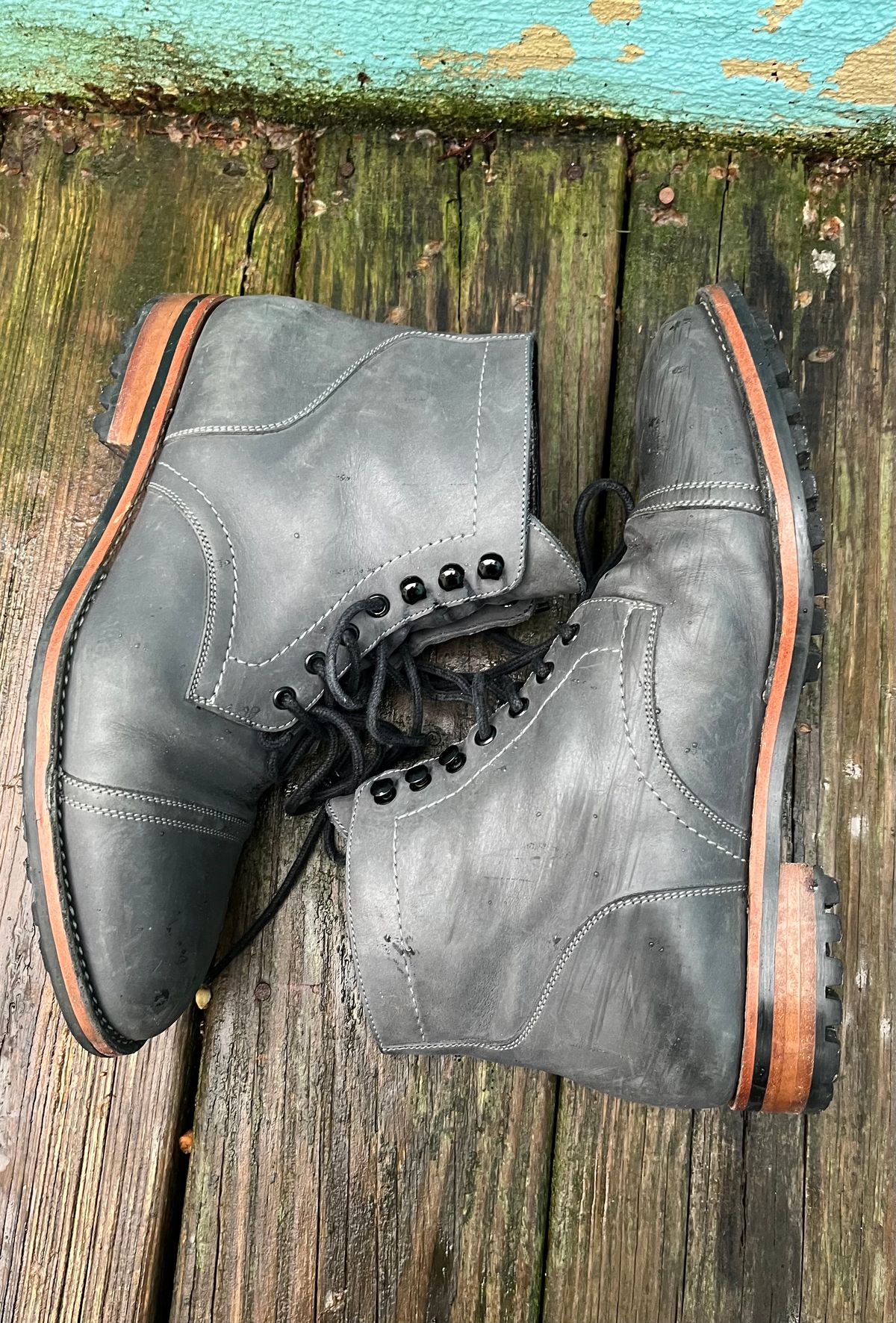Photo by leviathan on April 5, 2024 of the Blkbrd Shoemaker Luchador Service Boot in Unknown Leather.