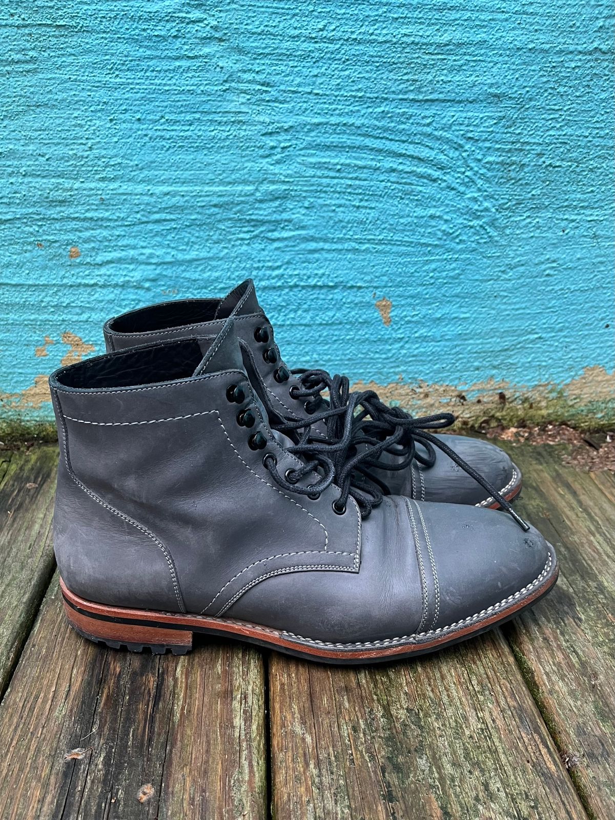 Photo by leviathan on April 5, 2024 of the Blkbrd Shoemaker Luchador Service Boot in Unknown Leather.
