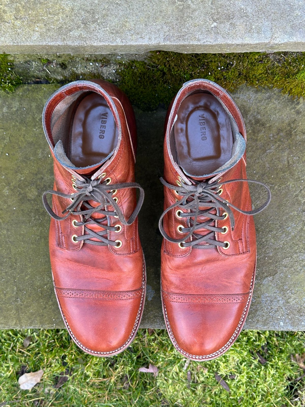 Photo by ELee.HTB.11D on February 3, 2024 of the Viberg Service Boot BCT in Horween Spice Dublin.