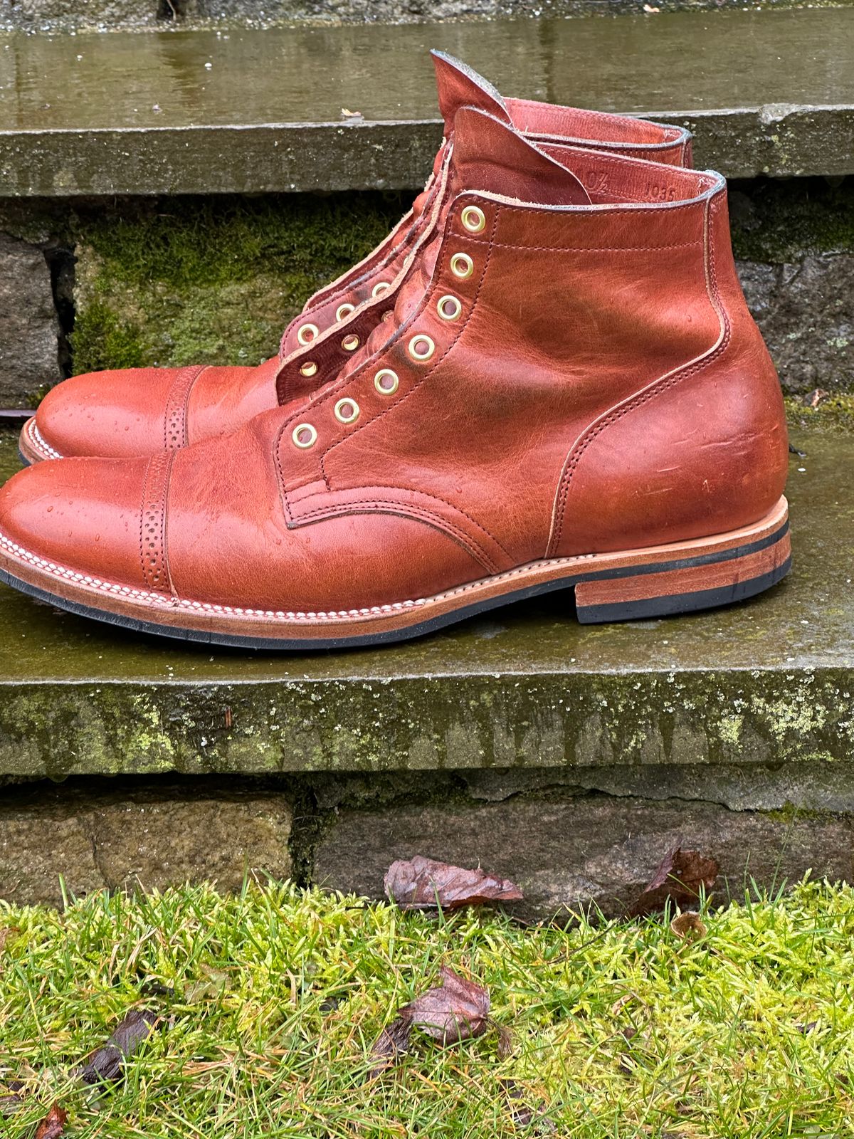 Photo by ELee.HTB.11D on March 4, 2024 of the Viberg Service Boot BCT in Horween Spice Dublin.