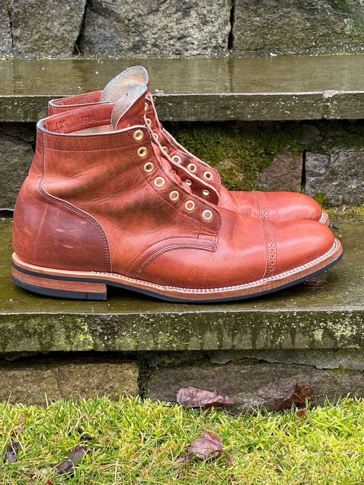 Photo by ELee.HTB.11D on March 4, 2024 of the Viberg Service Boot BCT in Horween Spice Dublin.