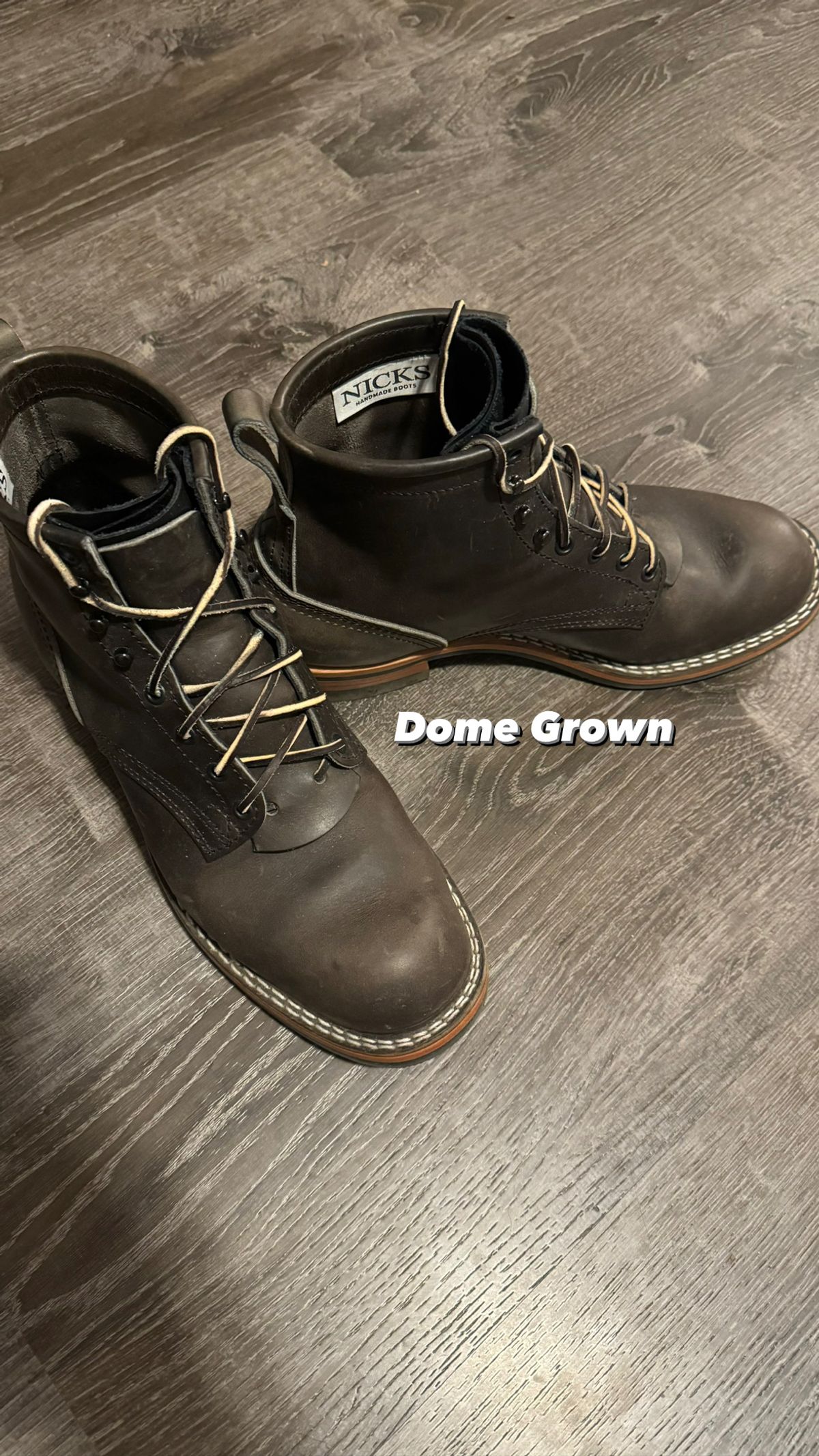 Photo by jayson_da_ruler on November 2, 2023 of the Nicks Falcon in Horween Charcoal Cypress.