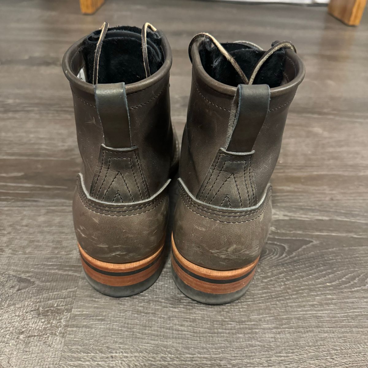Photo by jayson_da_ruler on January 4, 2024 of the Nicks Falcon in Horween Charcoal Cypress.