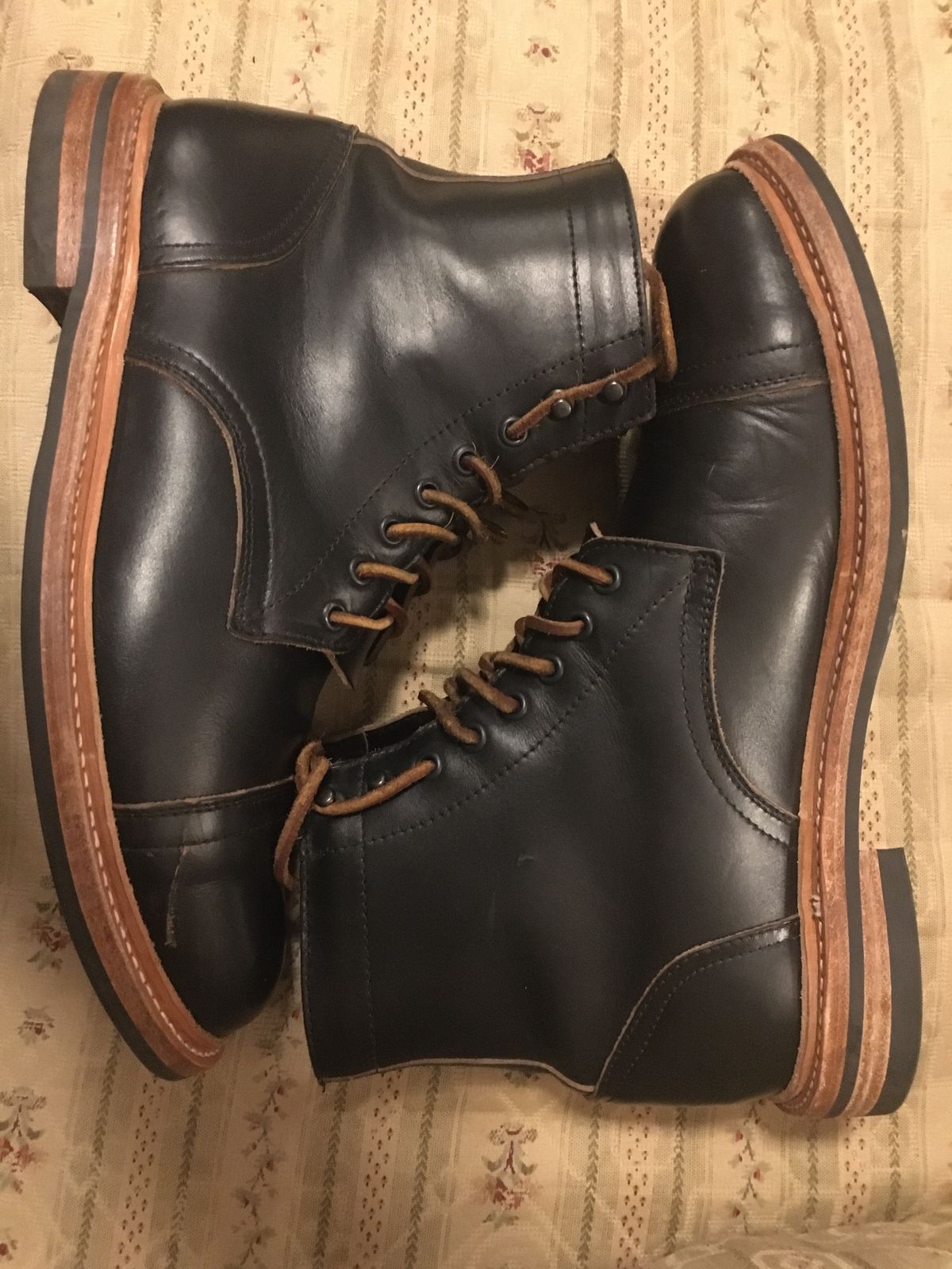 Photo by RustyKeystone on September 5, 2022 of the Oak Street Bootmakers Trench Boot in Horween Black Chromexcel.