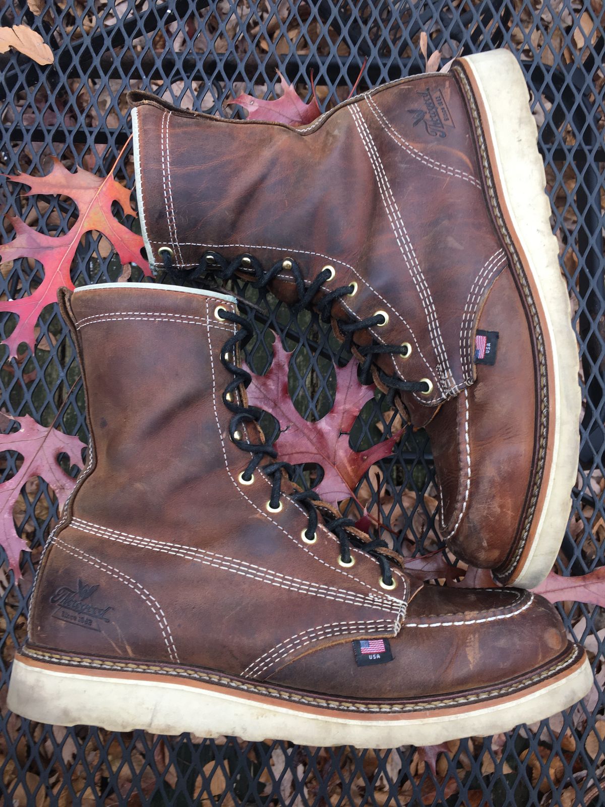 Photo by RustyKeystone on November 13, 2022 of the Thorogood 8" Moc Toe in Seidel Trail Crazy Horse.