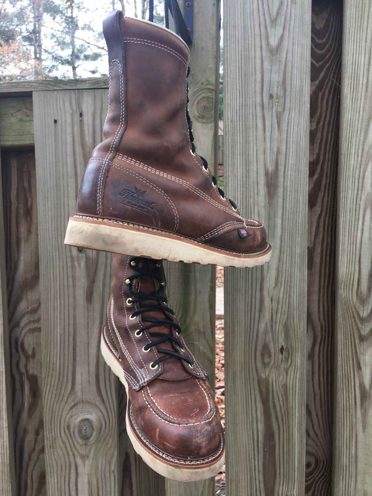 Photo by RustyKeystone on November 13, 2022 of the Thorogood 8" Moc Toe in Seidel Trail Crazy Horse.