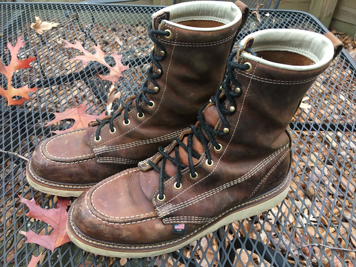 Photo by RustyKeystone on November 13, 2022 of the Thorogood 8" Moc Toe in Seidel Trail Crazy Horse.