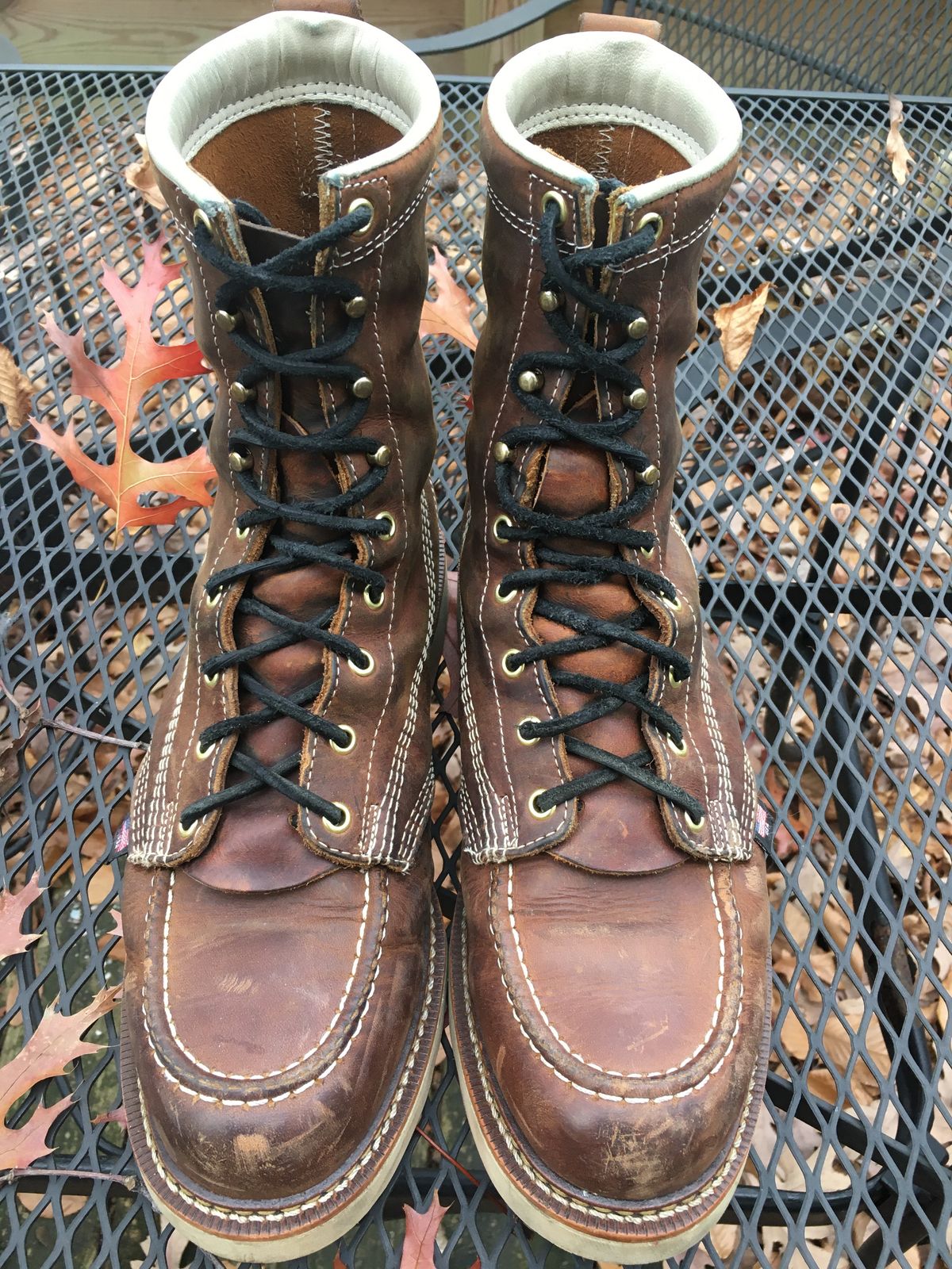 Photo by RustyKeystone on November 13, 2022 of the Thorogood 8" Moc Toe in Seidel Trail Crazy Horse.