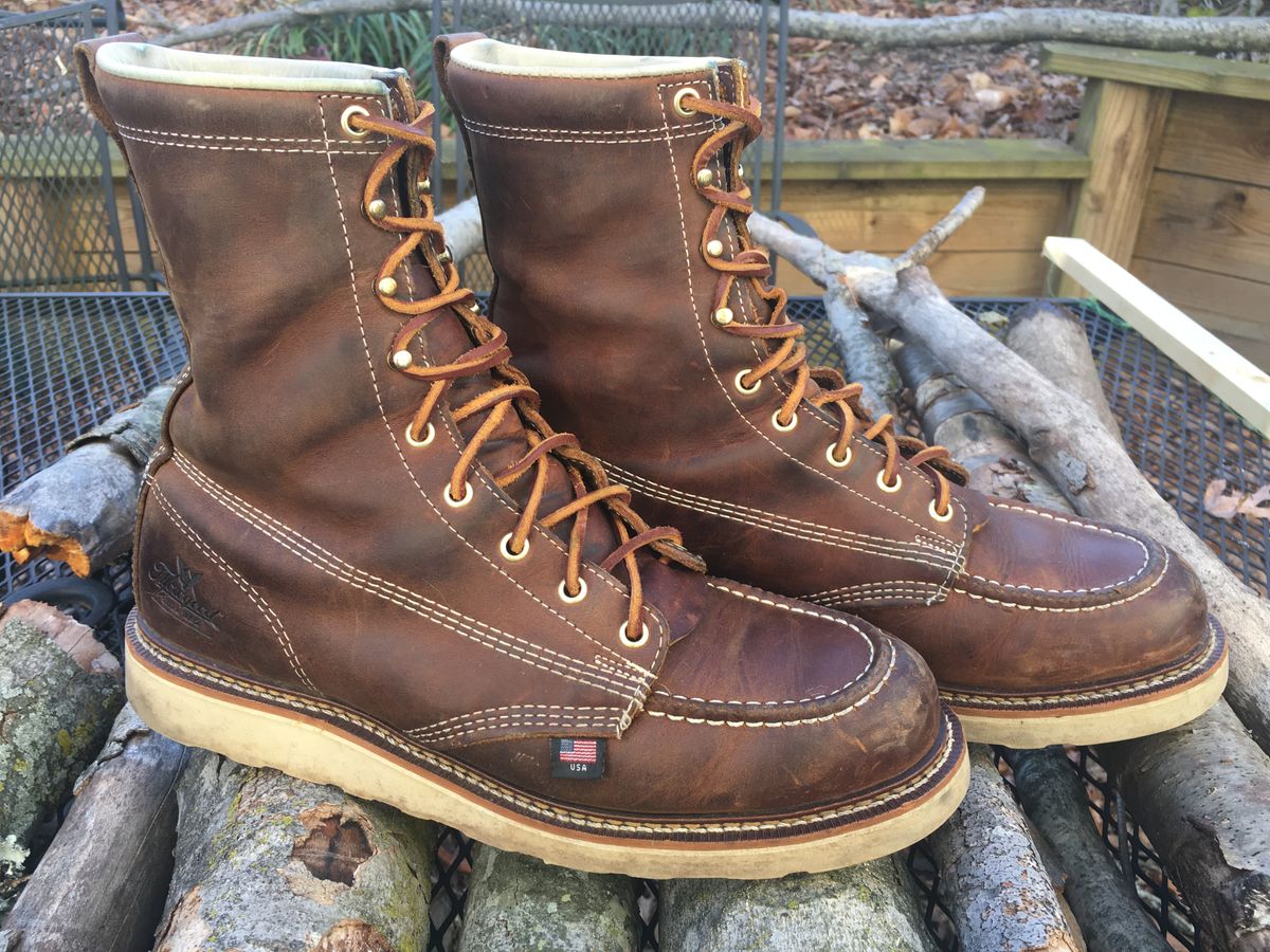 Photo by RustyKeystone on March 4, 2023 of the Thorogood 8" Moc Toe in Seidel Trail Crazy Horse.
