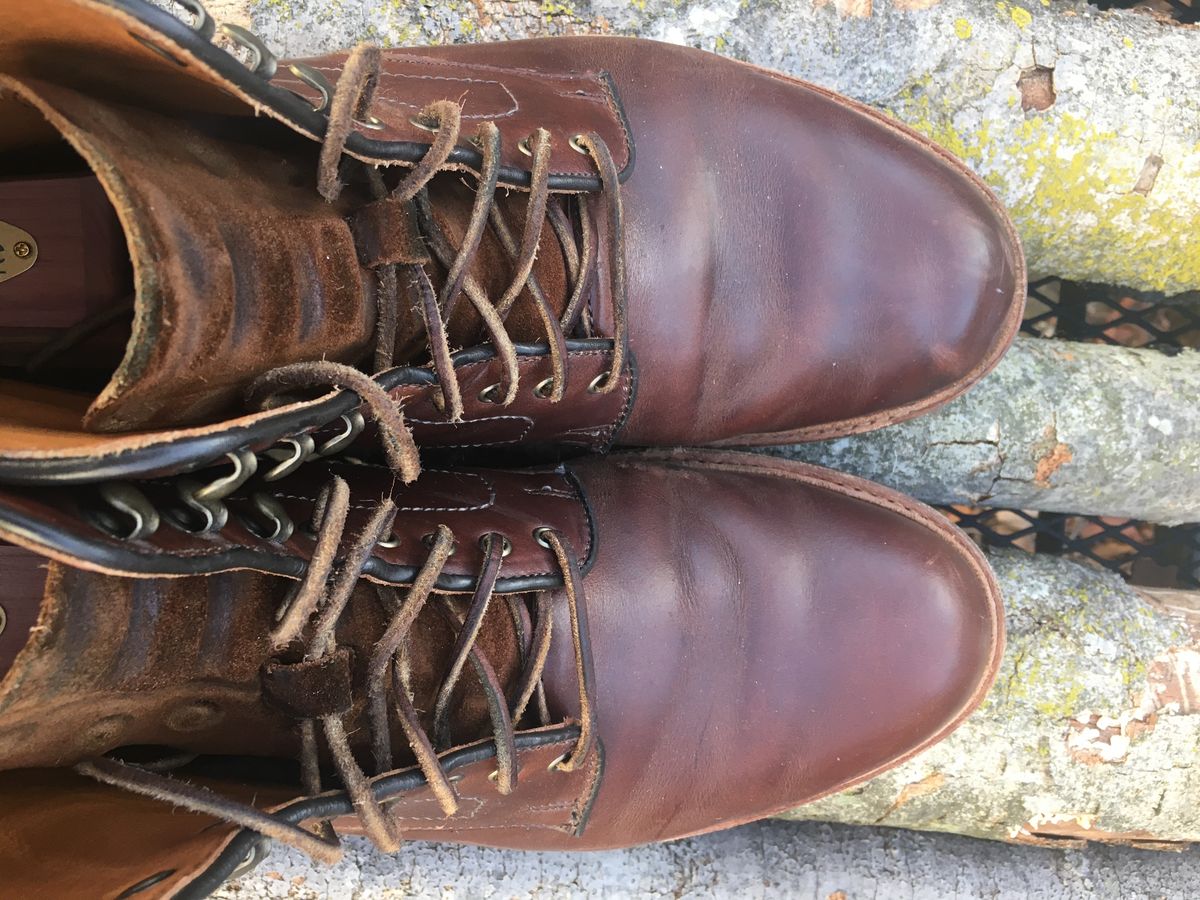 Photo by RustyKeystone on March 4, 2023 of the Allen Edmonds Higgins Mill in Horween Brown Chromexcel.