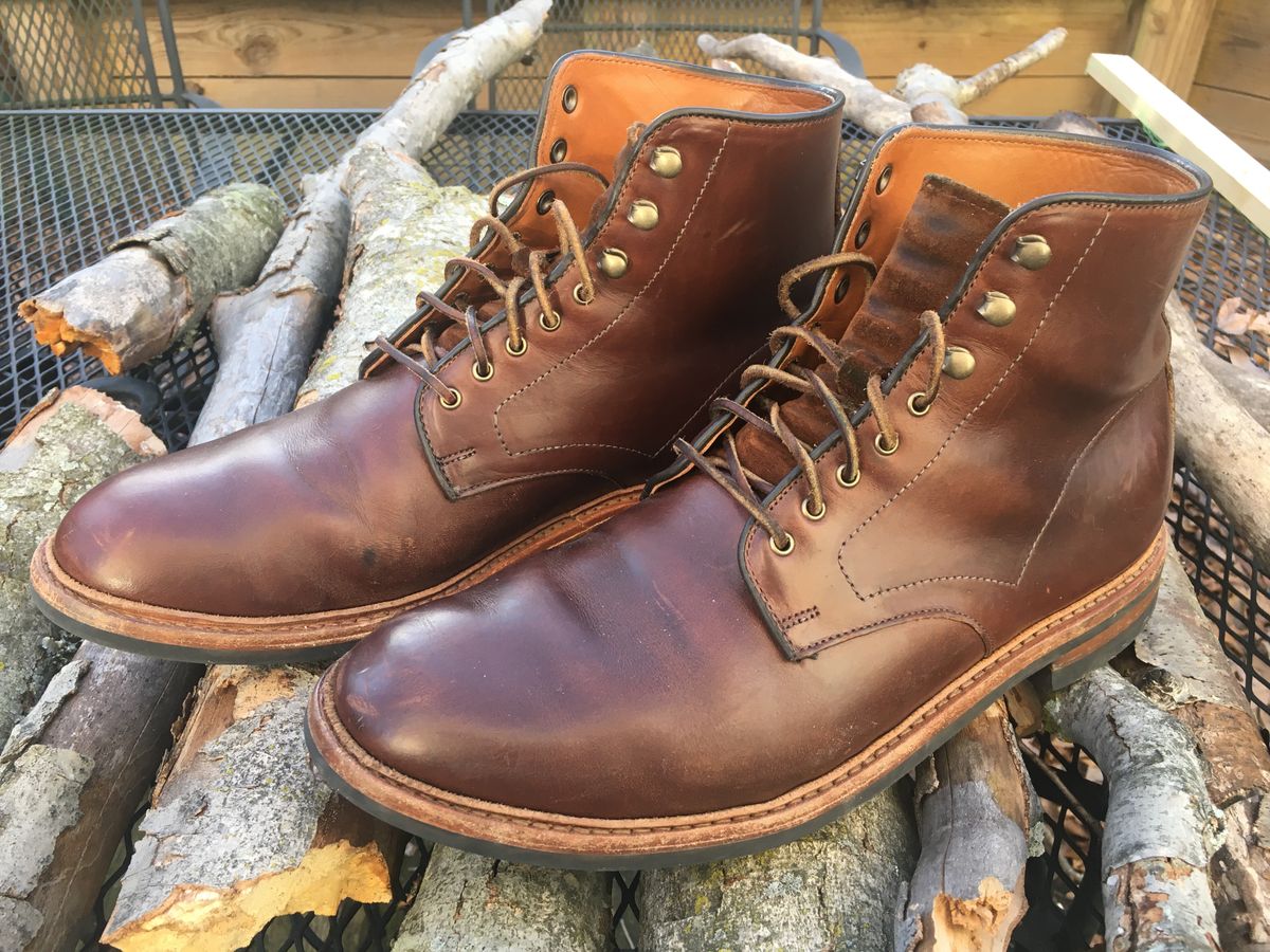 Photo by RustyKeystone on March 4, 2023 of the Allen Edmonds Higgins Mill in Horween Brown Chromexcel.