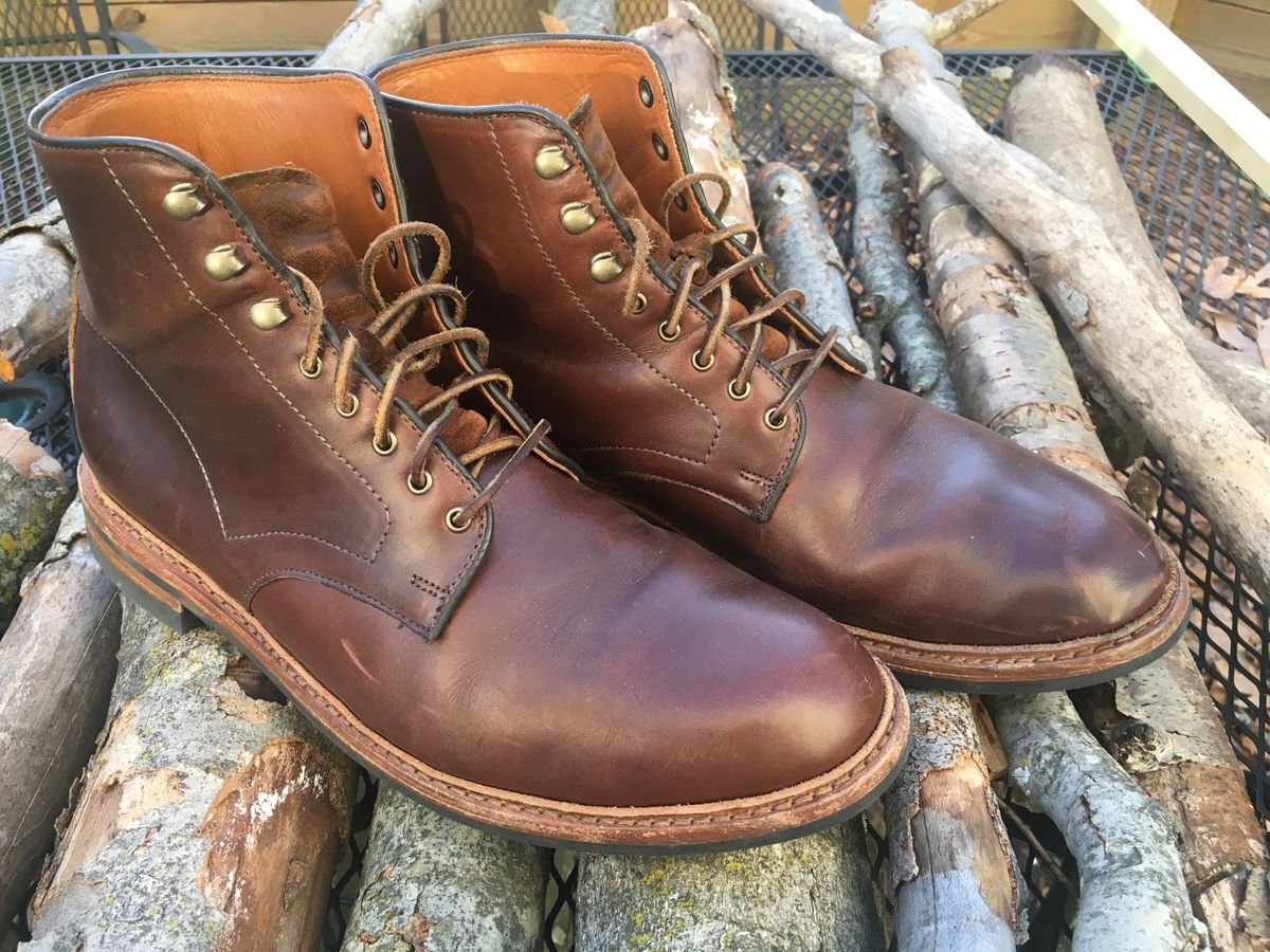 Photo by RustyKeystone on March 4, 2023 of the Allen Edmonds Higgins Mill in Horween Brown Chromexcel.