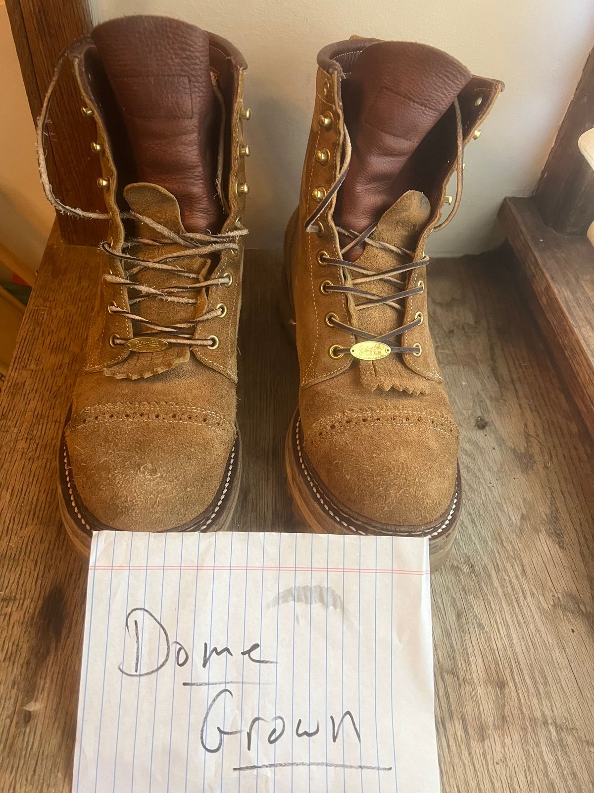 Photo by cozzie on November 3, 2023 of the Rolling Dub Trio Forester II Boot in Nakamura Sennosuke Shoten Dark Beige Suede.