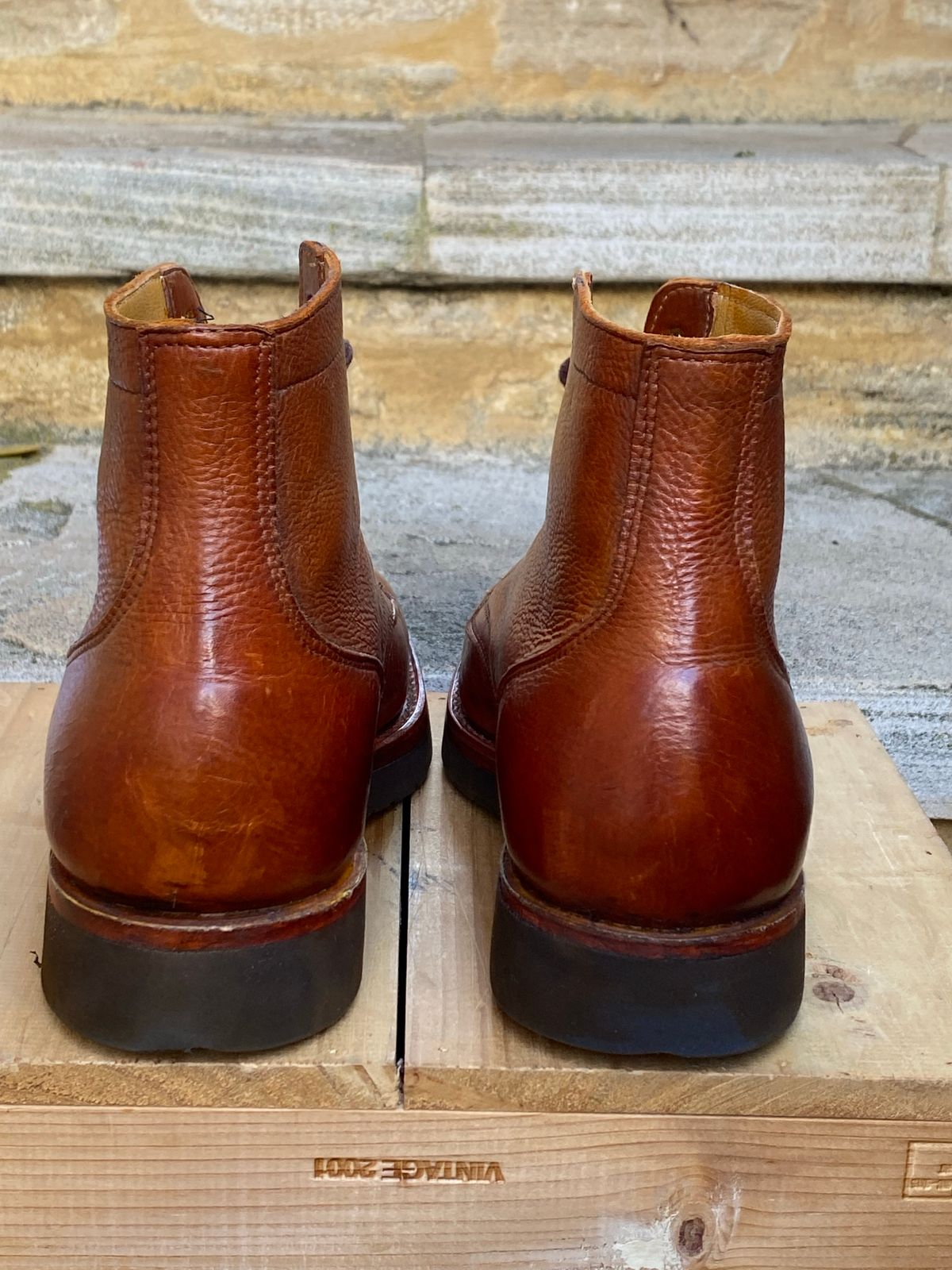 Photo by Chickenman on October 2, 2022 of the Anastazi Service Boot in Whiskey Veg-Tanned Calfskin.