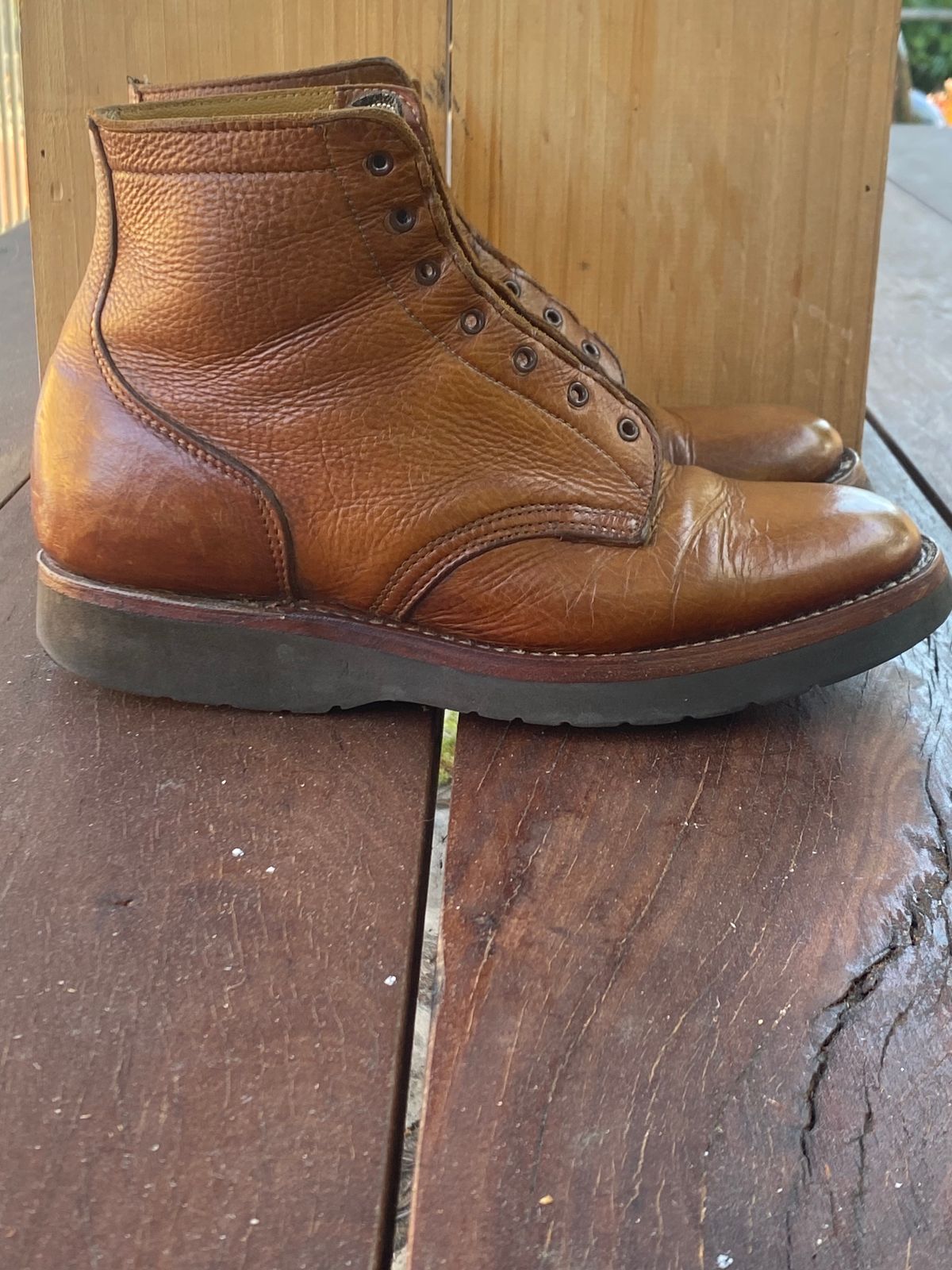 Photo by Chickenman on December 5, 2022 of the Anastazi Service Boot in Whiskey Veg-Tanned Calfskin.