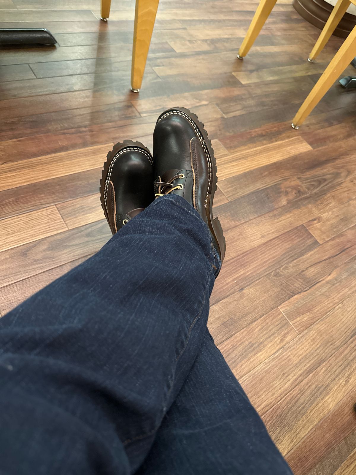 Photo by crkath77 on November 1, 2022 of the Nicks Unlisted Model in Horween Black Chromexcel.