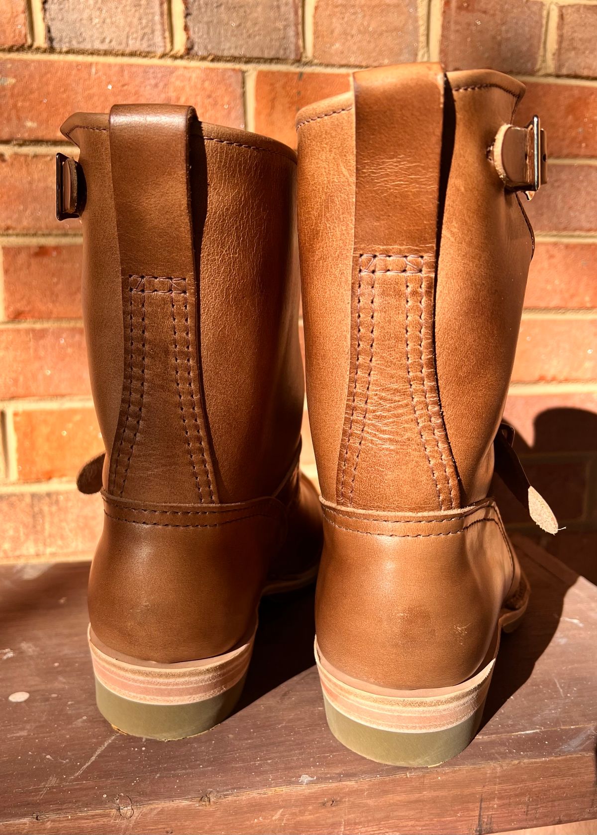 Photo by PonyTetrich on October 11, 2024 of the Wesco Boss Engineer Boot in Horween Natural Chromexcel.