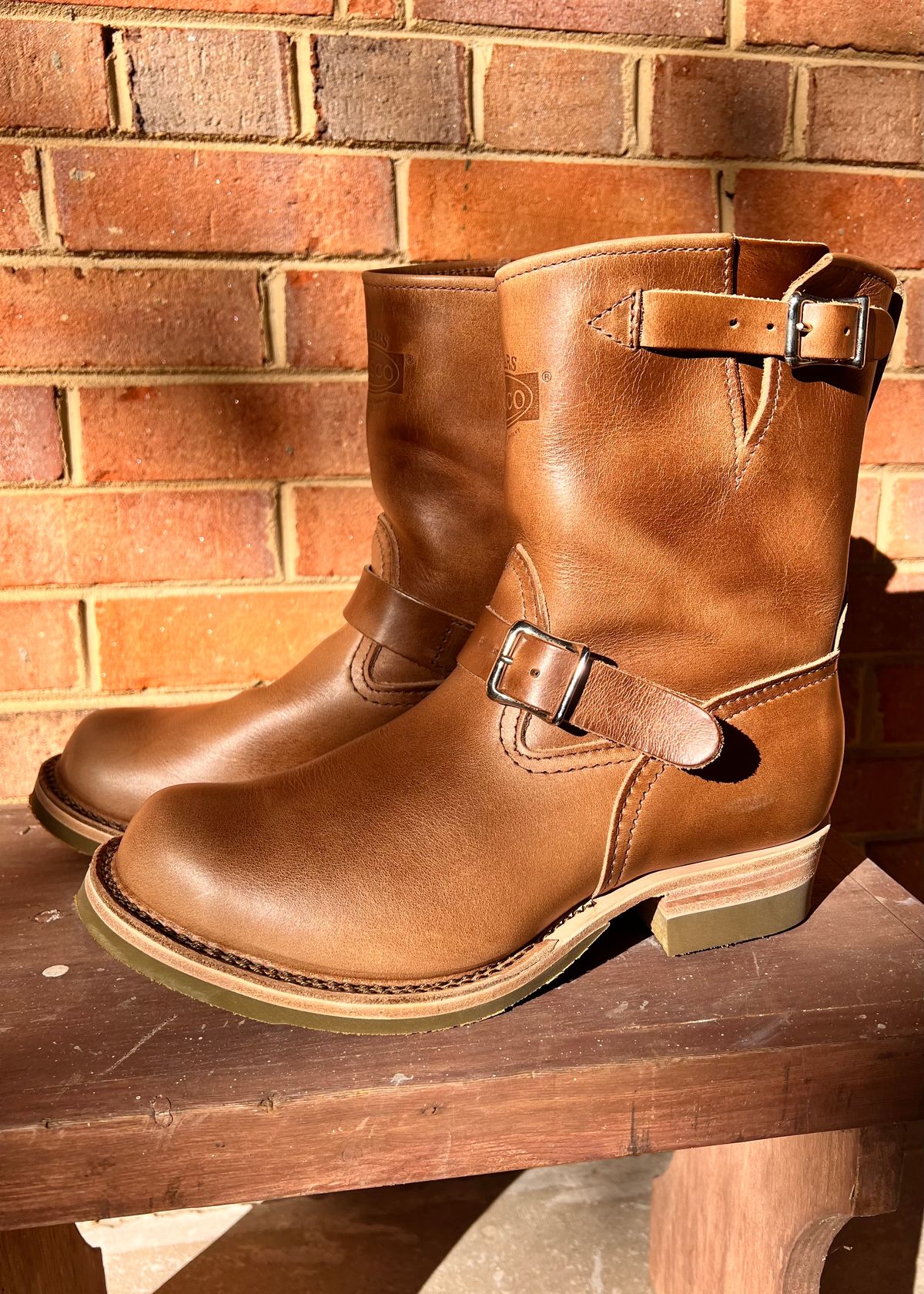 Photo by PonyTetrich on October 11, 2024 of the Wesco Boss Engineer Boot in Horween Natural Chromexcel.