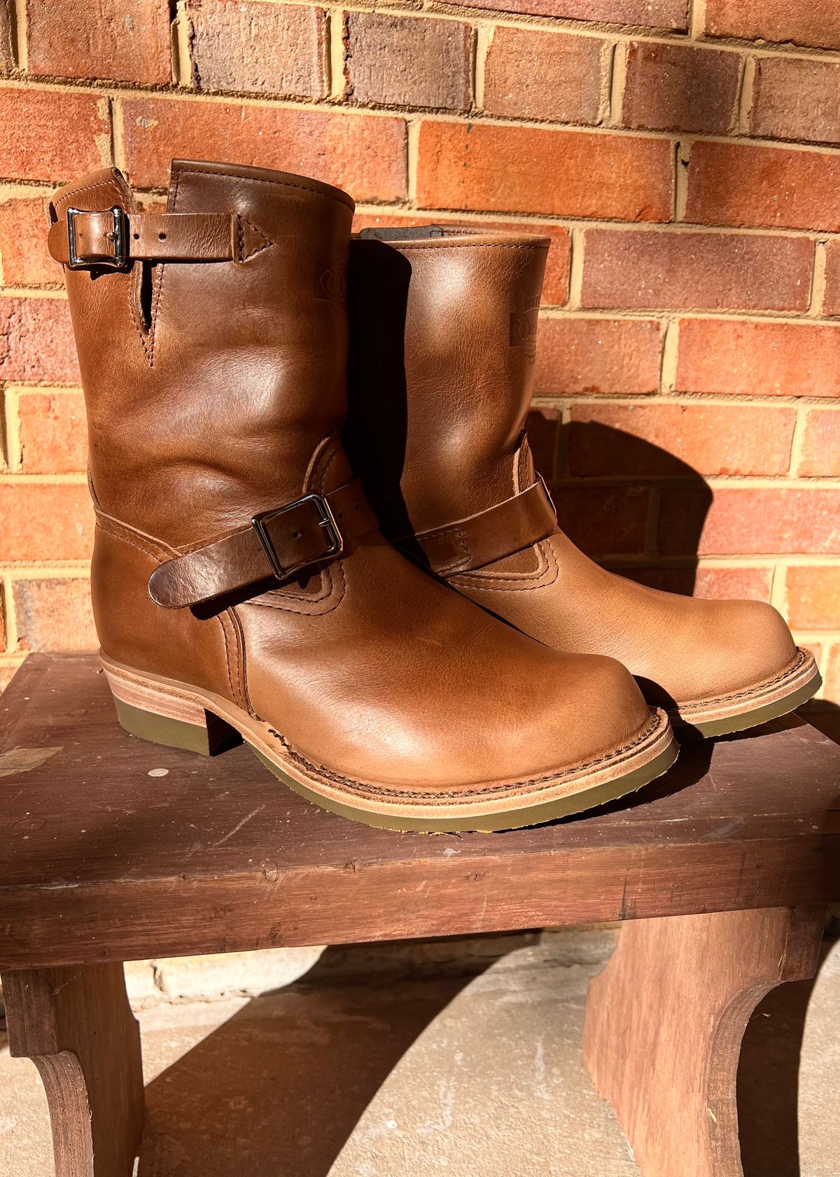 Photo by PonyTetrich on October 11, 2024 of the Wesco Boss Engineer Boot in Horween Natural Chromexcel.