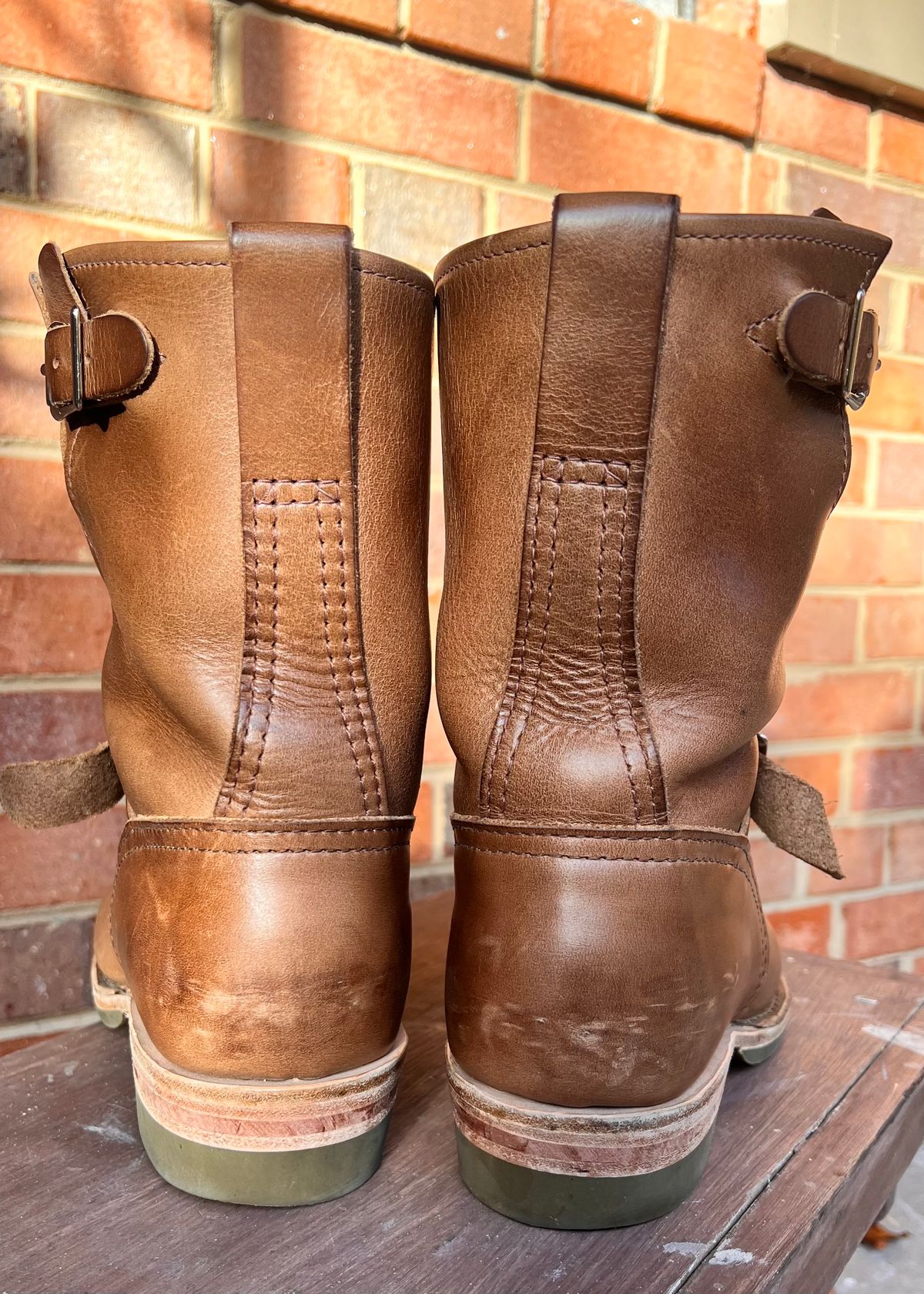 Photo by PonyTetrich on November 2, 2024 of the Wesco Boss Engineer Boot in Horween Natural Chromexcel.