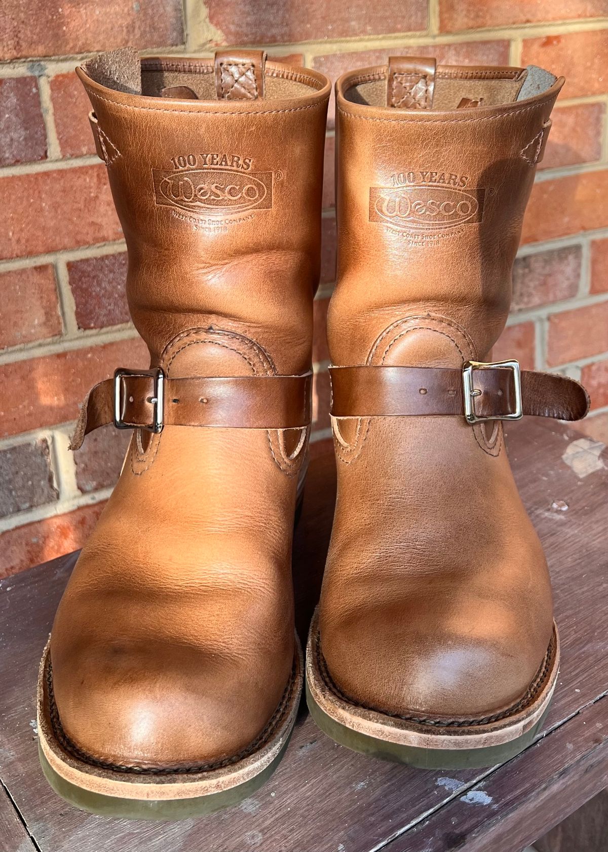 Photo by PonyTetrich on November 2, 2024 of the Wesco Boss Engineer Boot in Horween Natural Chromexcel.