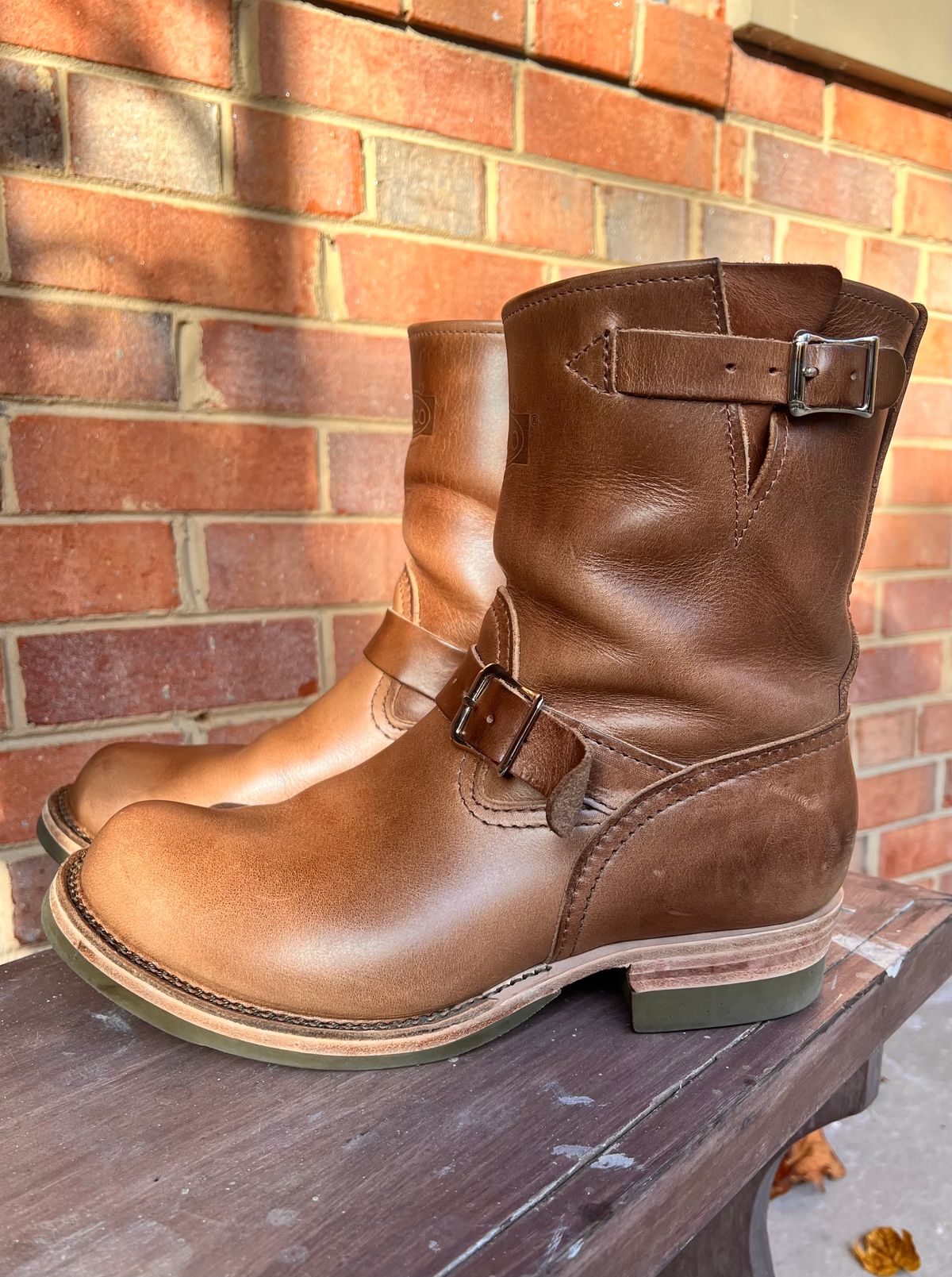 Photo by PonyTetrich on November 2, 2024 of the Wesco Boss Engineer Boot in Horween Natural Chromexcel.