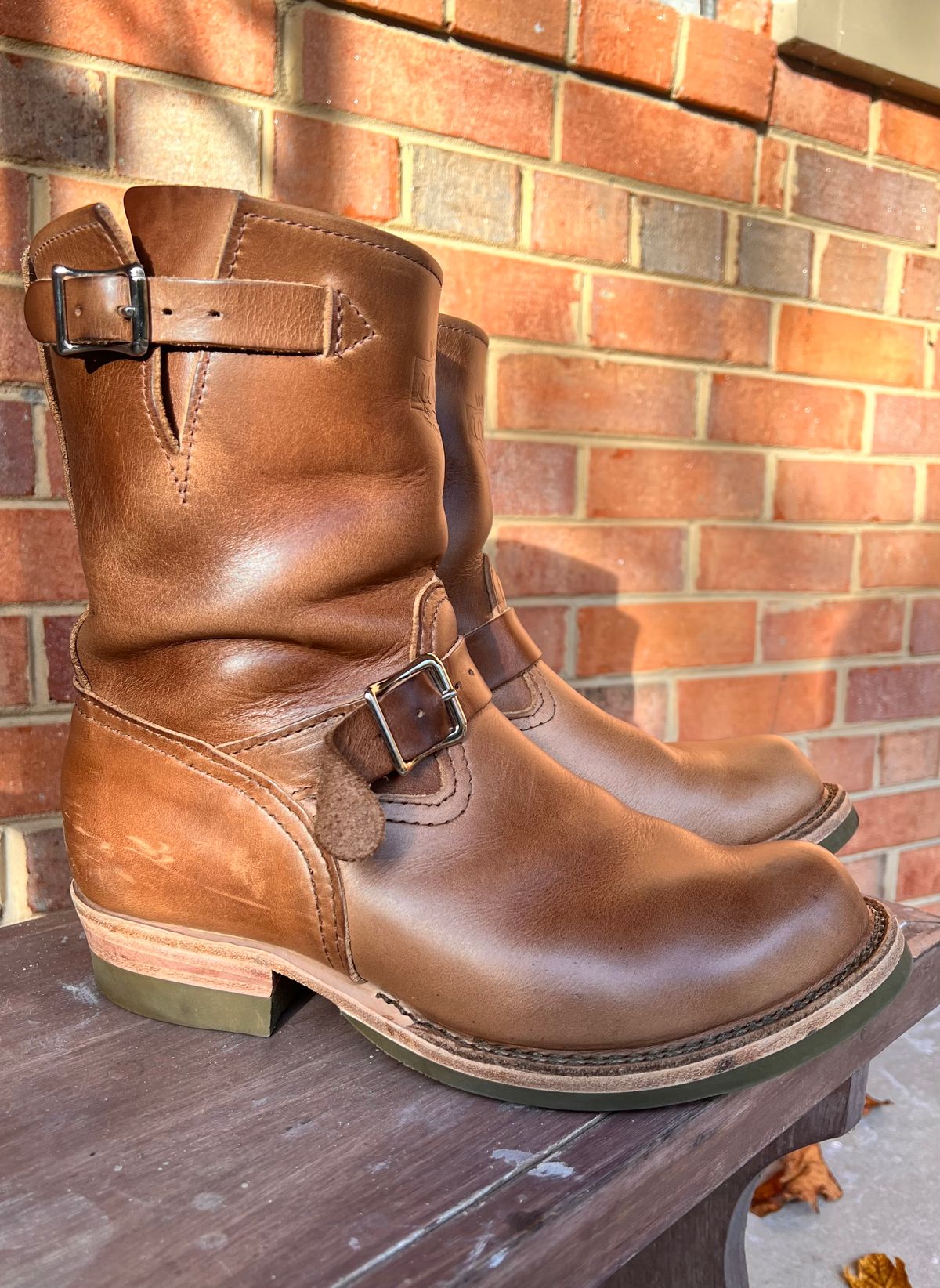 Photo by PonyTetrich on November 2, 2024 of the Wesco Boss Engineer Boot in Horween Natural Chromexcel.