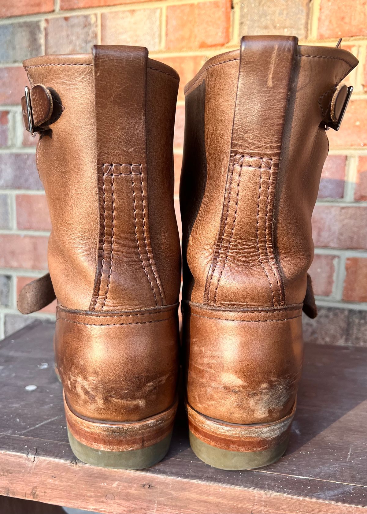 Photo by PonyTetrich on March 2, 2025 of the Wesco Boss Engineer Boot in Horween Natural Chromexcel.