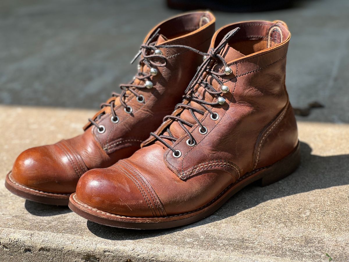 Photo by PonyTetrich on August 27, 2023 of the Red Wing Iron Ranger in S.B. Foot Copper Rough and Tough.