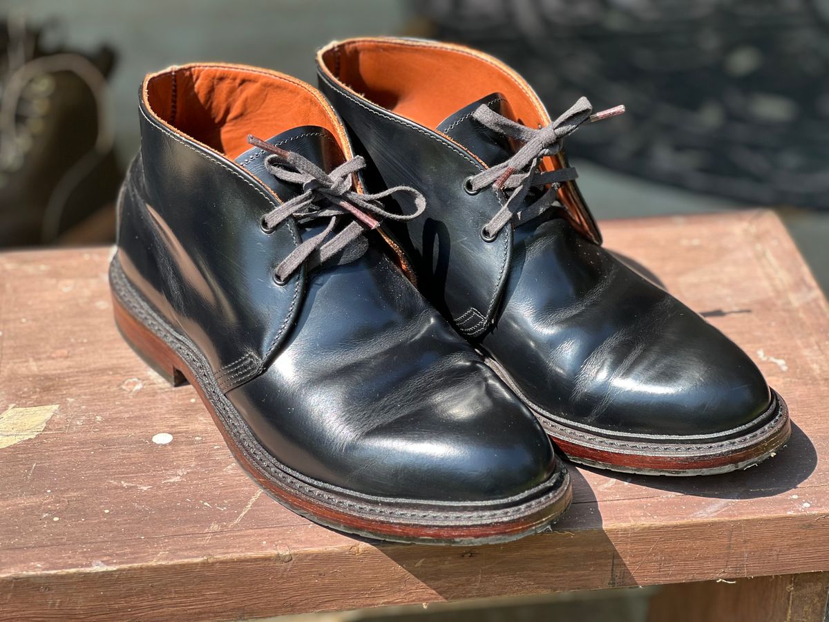 Photo by PonyTetrich on August 27, 2023 of the Red Wing Caverly Chukka in Black Esquire.