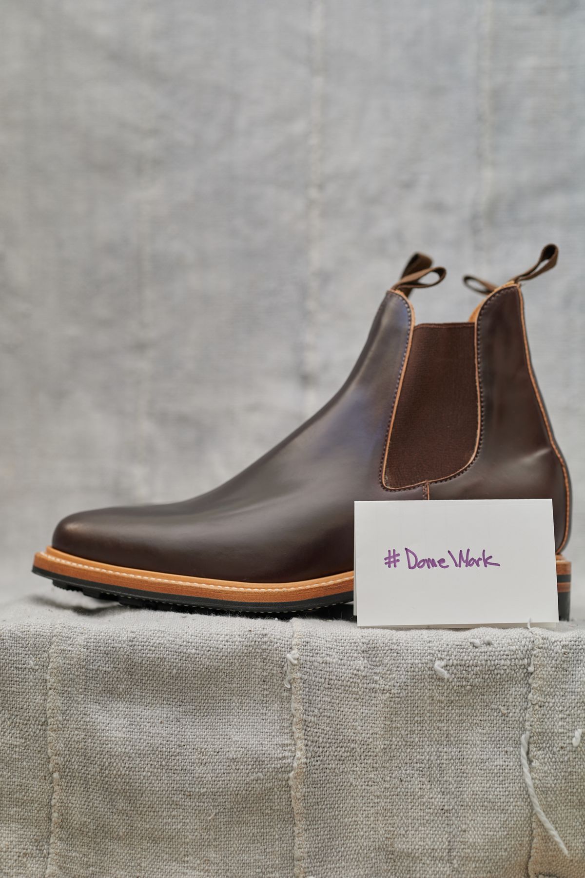 Photo by radamushotto on October 1, 2022 of the Viberg Chelsea in Horween Color 8 Shell Cordovan.