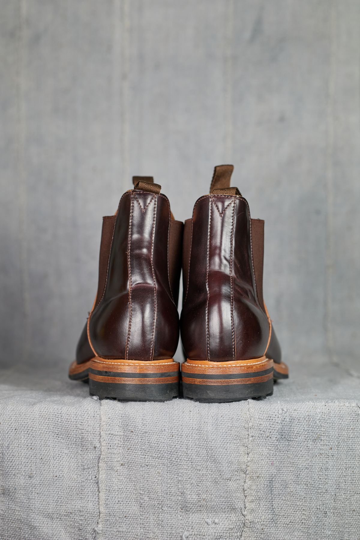 Photo by radamushotto on January 3, 2023 of the Viberg Chelsea in Horween Color 8 Shell Cordovan.