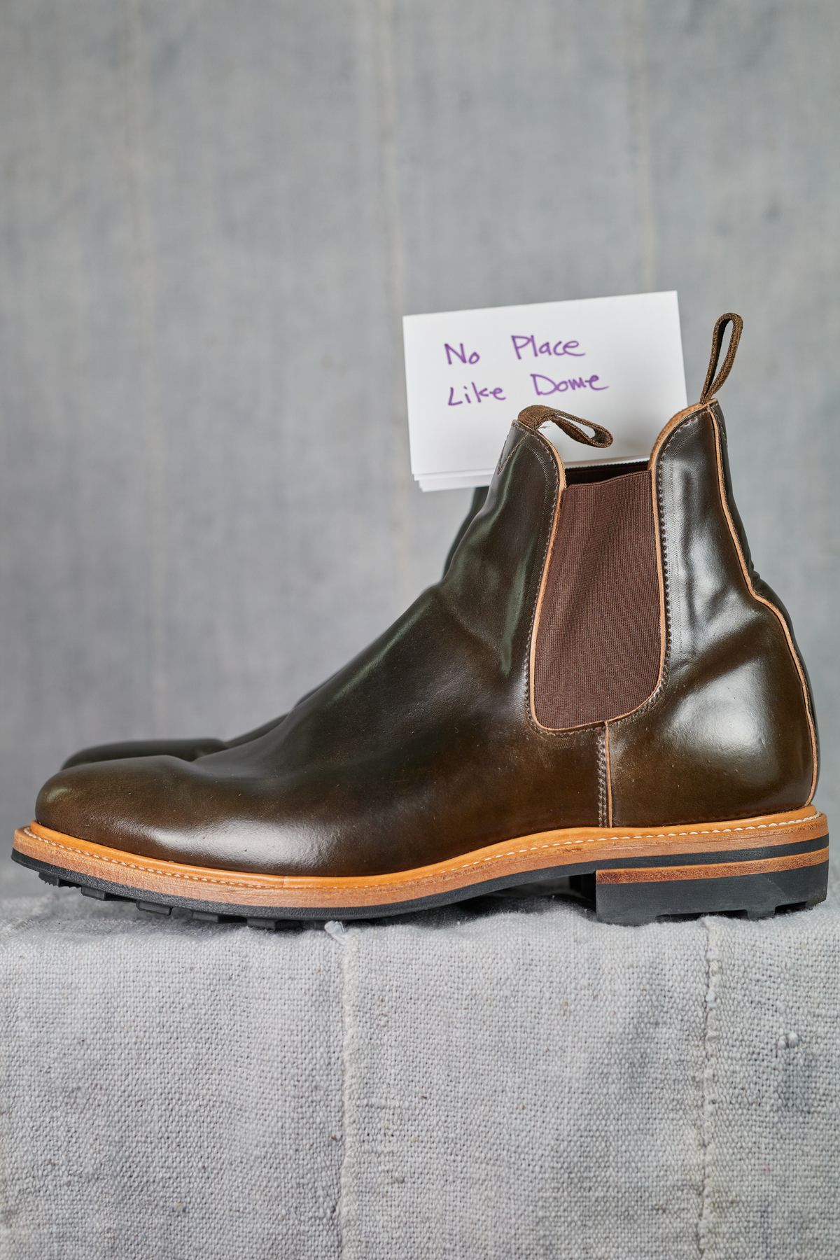 Photo by radamushotto on November 2, 2022 of the Viberg Chelsea in Horween Dark Cognac Shell Cordovan.