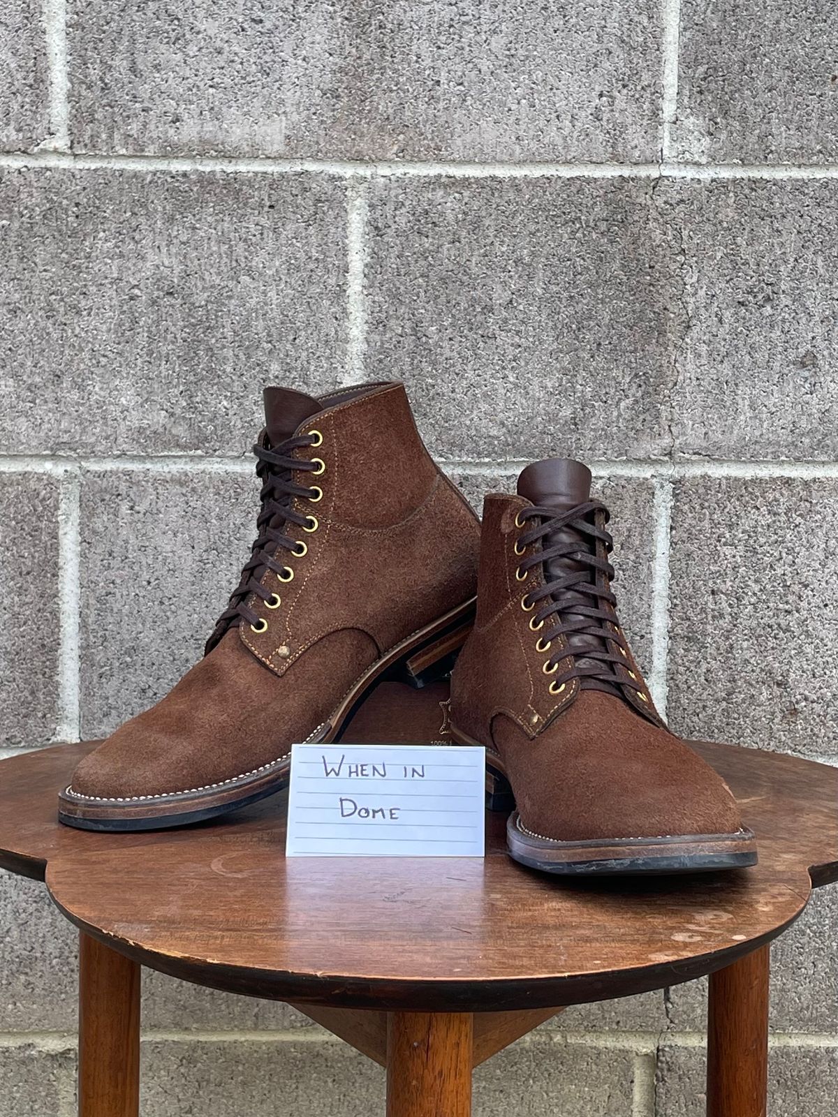 Photo by Ender on November 6, 2024 of the Iron Boots x Østmo Type 1 in Seidel Brown Oil Tan.