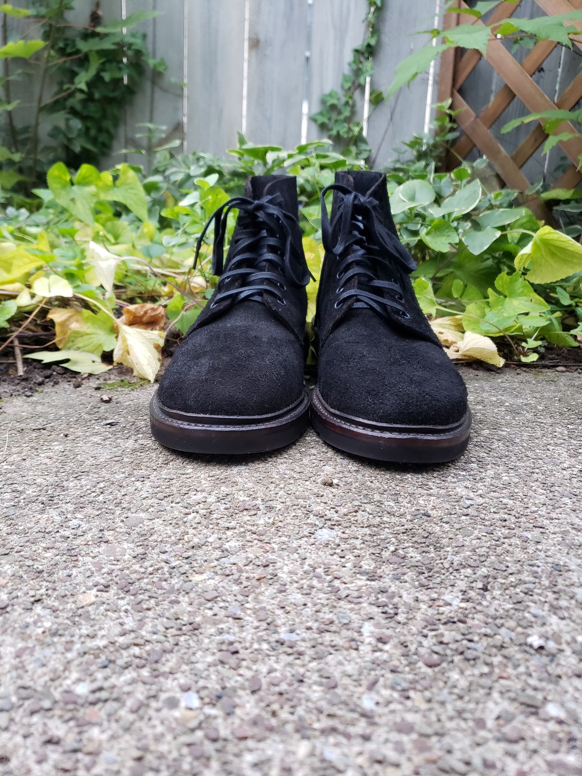 Photo by SneakyTurtle on October 1, 2022 of the Oak Street Bootmakers Field Boot in Seidel Black Oiled Congo Shrunken Bison Roughout.