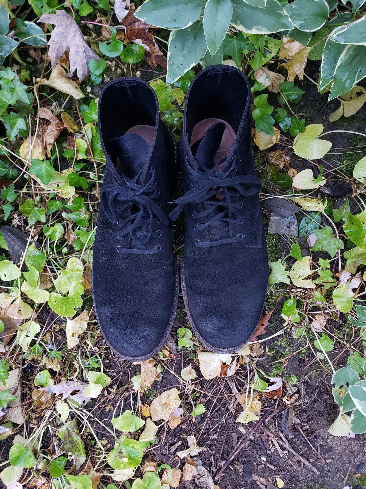 Photo by SneakyTurtle on November 1, 2022 of the Oak Street Bootmakers Field Boot in Seidel Black Oiled Congo Shrunken Bison Roughout.