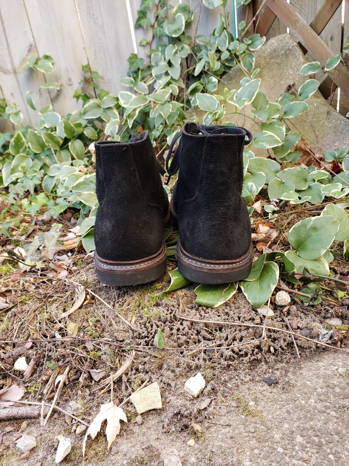 Photo by SneakyTurtle on December 1, 2022 of the Oak Street Bootmakers Field Boot in Seidel Black Oiled Congo Shrunken Bison Roughout.