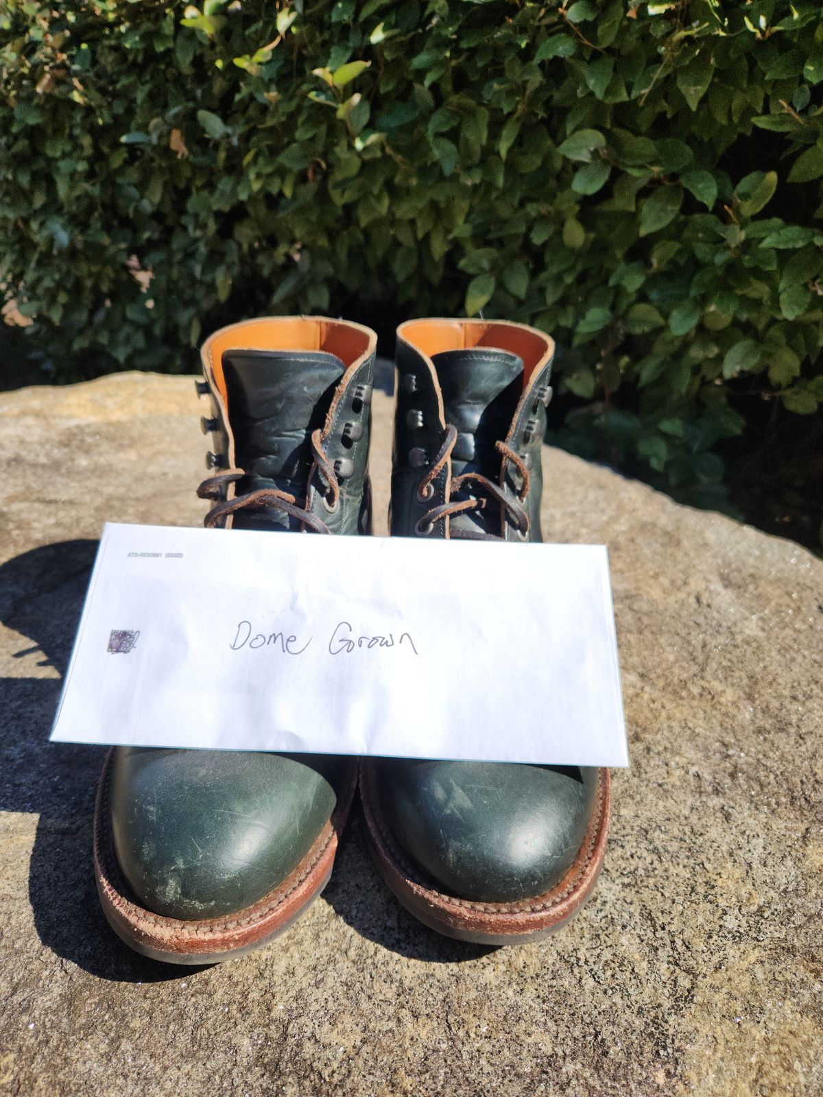Photo by suplehdog on November 5, 2023 of the Grant Stone Diesel Boot in Horween Navy Chromexcel.