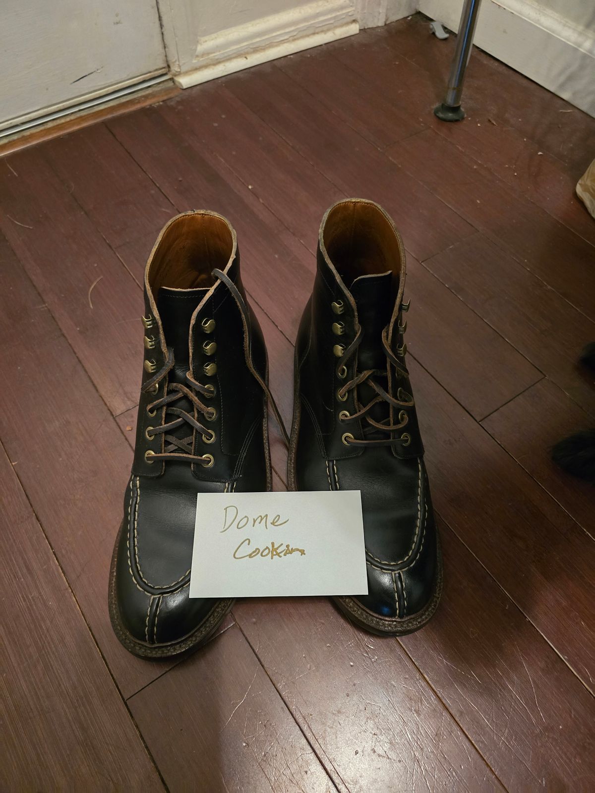 Photo by suplehdog on November 1, 2025 of the Grant Stone Ottawa Boot in Horween Black Chromexcel.