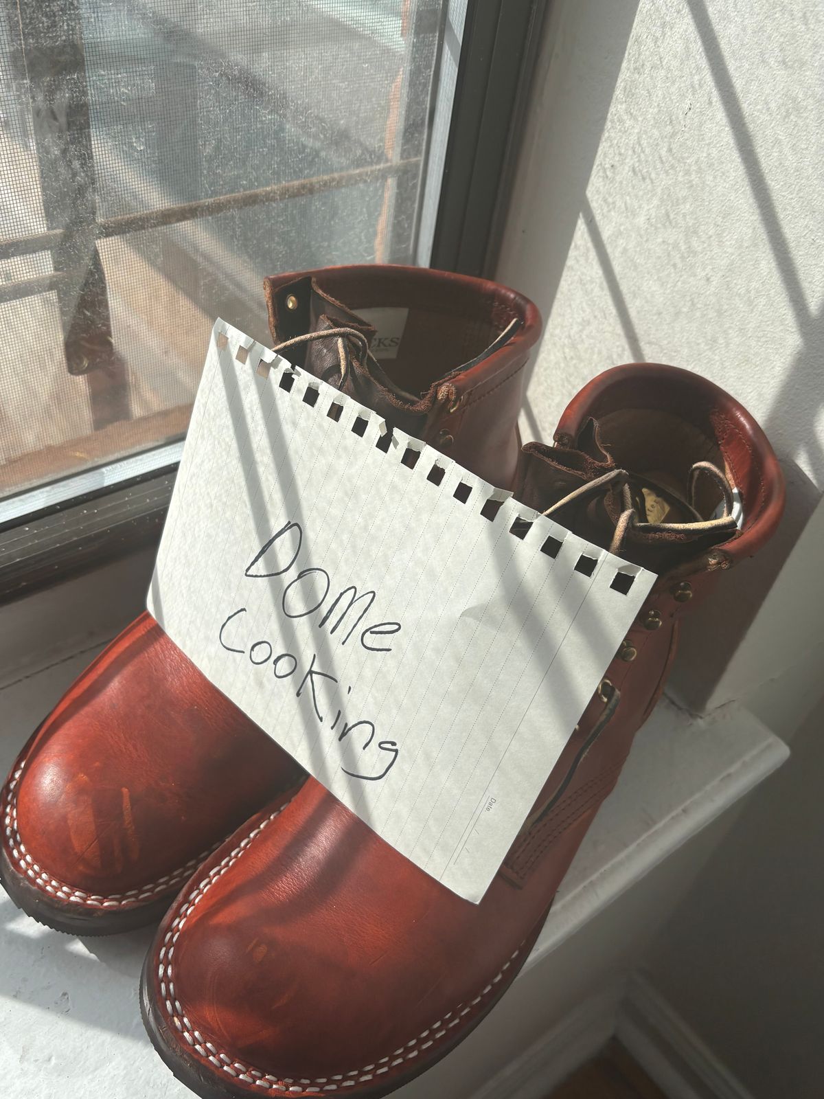 Photo by bootbastard on November 1, 2025 of the Nicks Lace Up Heritage in Wickett & Craig Sienna Double Stuffed.