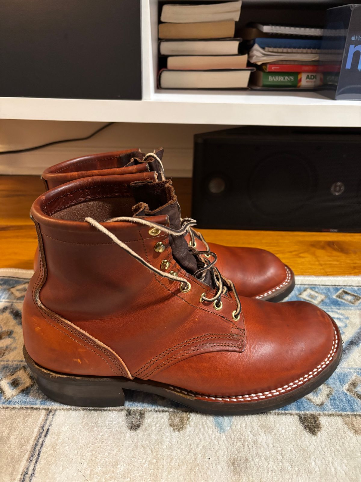 Photo by bootbastard on December 6, 2025 of the Nicks Lace Up Heritage in Wickett & Craig Sienna Double Stuffed.