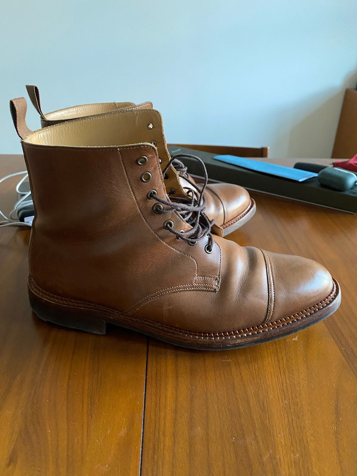 Photo by bootbastard on December 4, 2022 of the Crockett & Jones Coniston in Unlisted Leather.