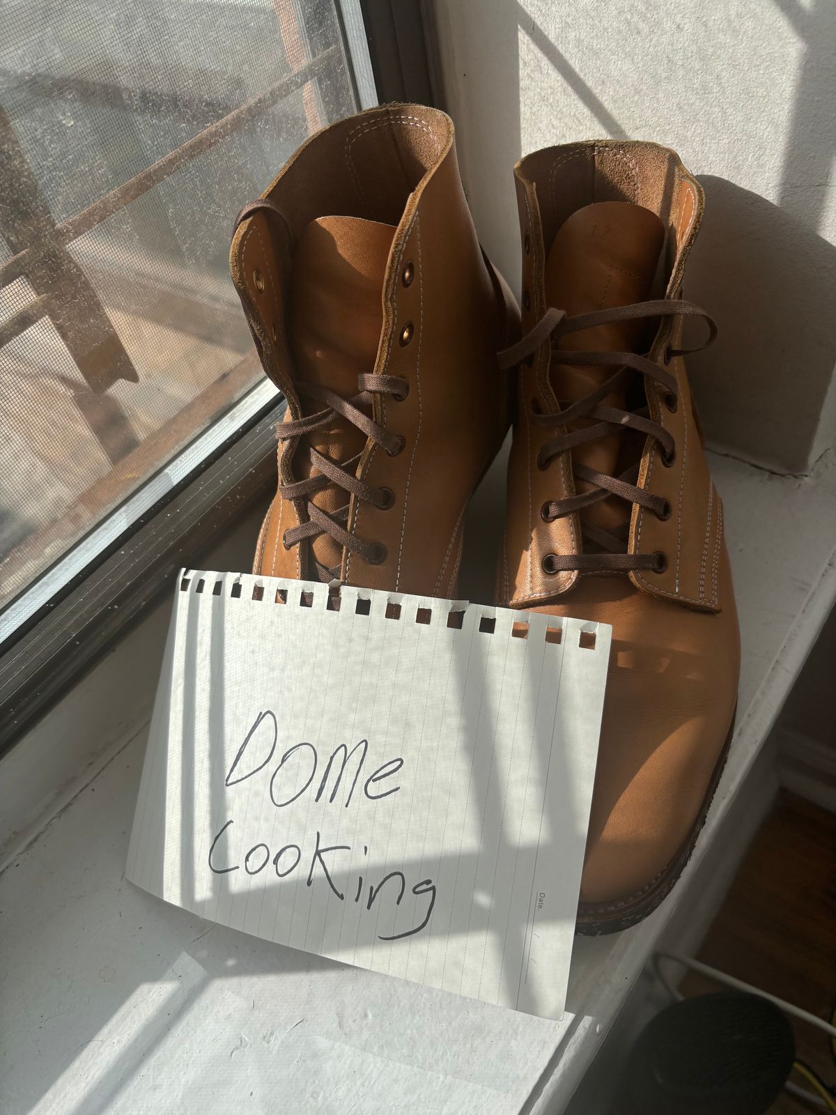 Photo by bootbastard on November 1, 2025 of the Clinch Yeager Boots in Wickett & Craig Buck Natural H Latigo.