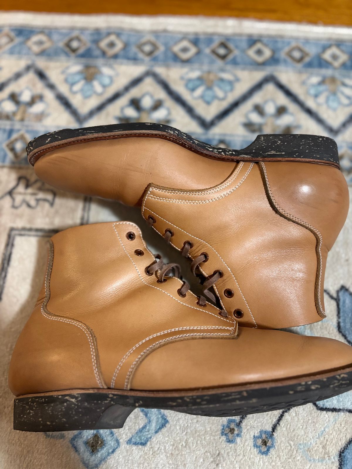 Photo by bootbastard on December 6, 2025 of the Clinch Yeager Boots in Wickett & Craig Buck Natural H Latigo.