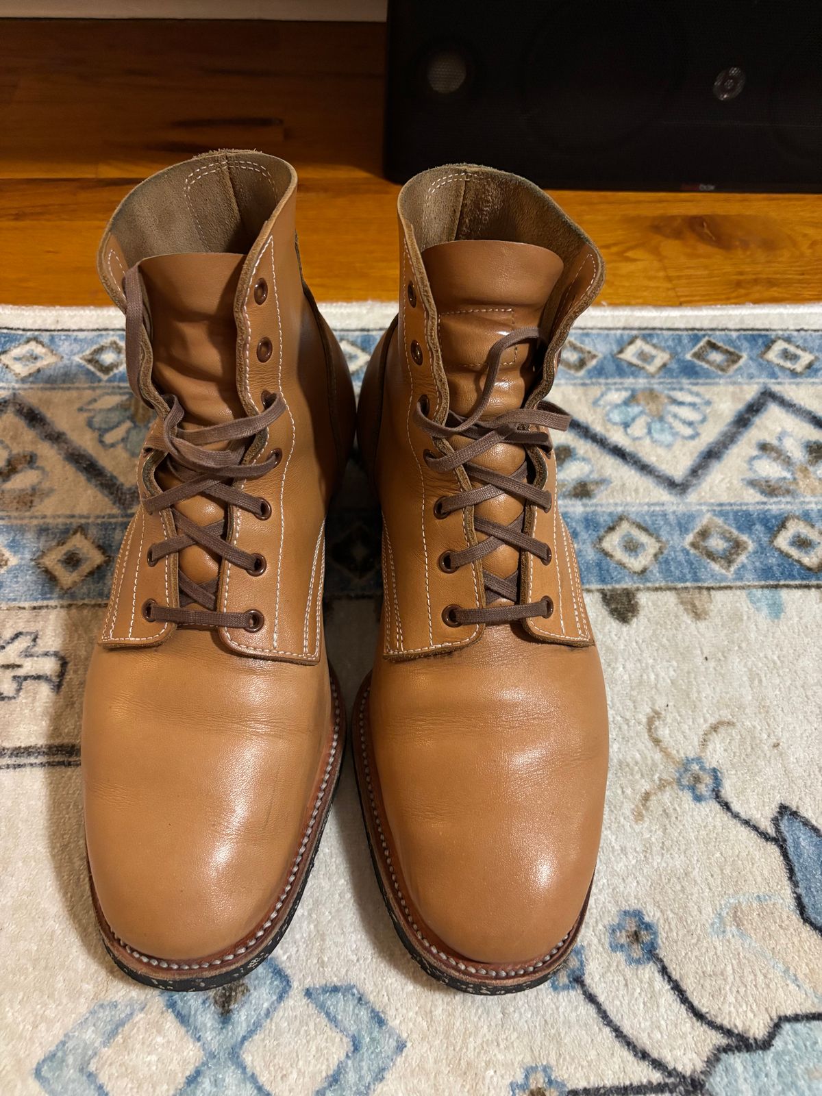 Photo by bootbastard on December 6, 2025 of the Clinch Yeager Boots in Wickett & Craig Buck Natural H Latigo.