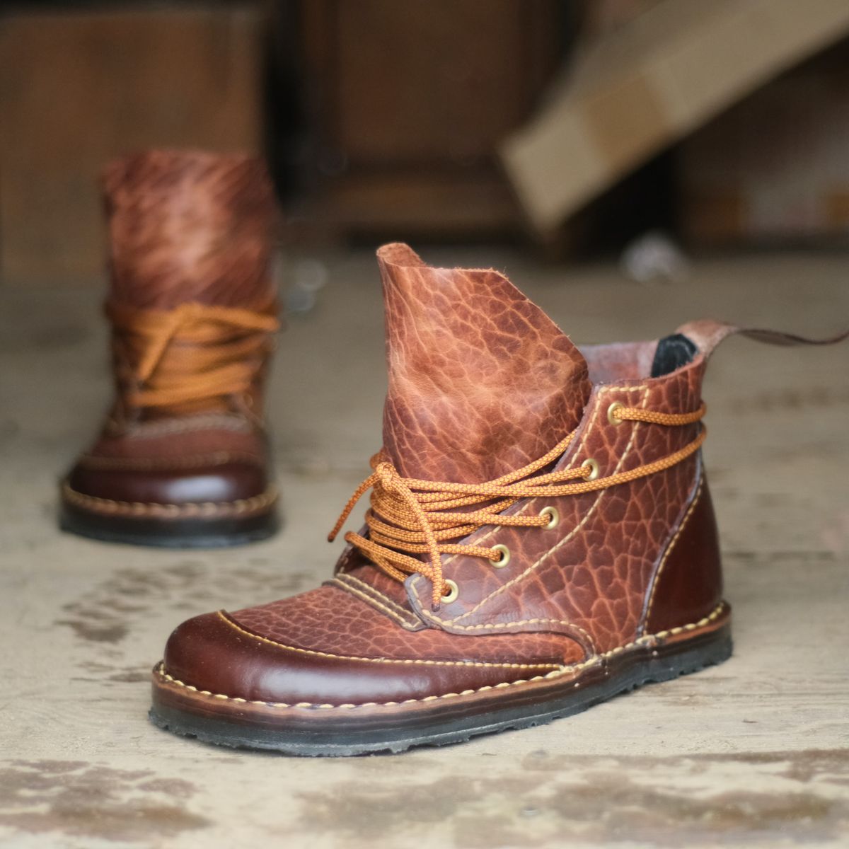 Photo by broadwinger on November 2, 2023 of the Broadwinger Luxury Work Slipper in shrunken bison.