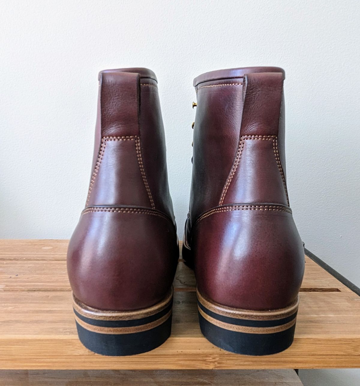 Photo by mikeczyz on October 1, 2023 of the Iron Boots 5515 in Degermann Calf Red-Brown.