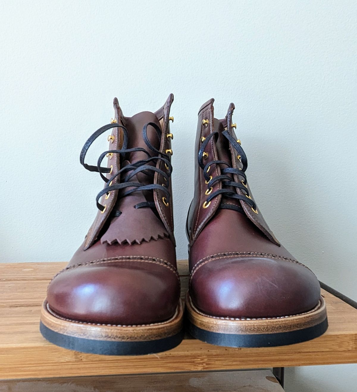 Photo by mikeczyz on October 1, 2023 of the Iron Boots 5515 in Degermann Calf Red-Brown.