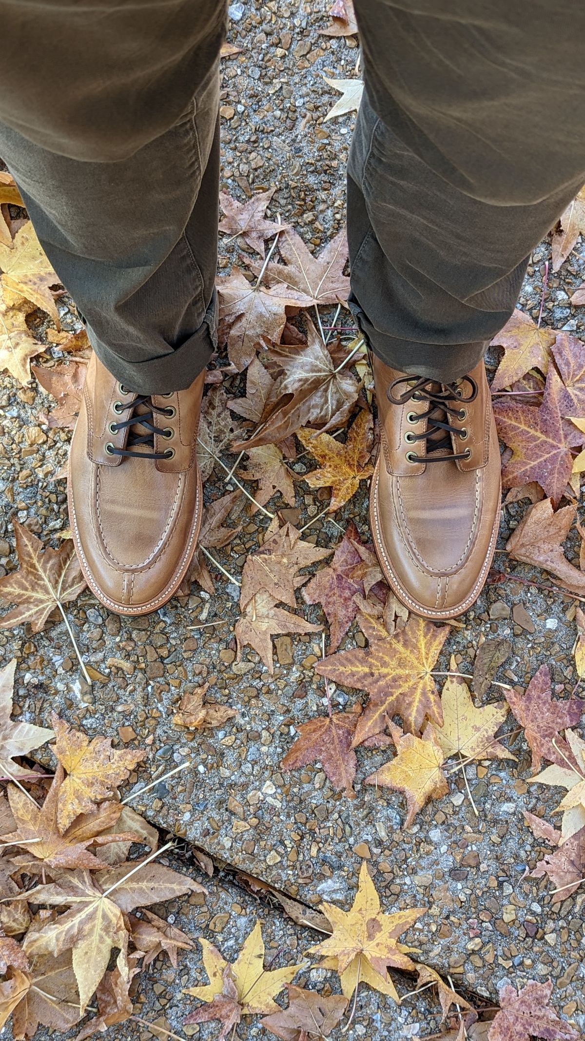 Photo by mikeczyz on November 1, 2022 of the Grant Stone Ottawa Boot in Horween Dune Chromexcel.